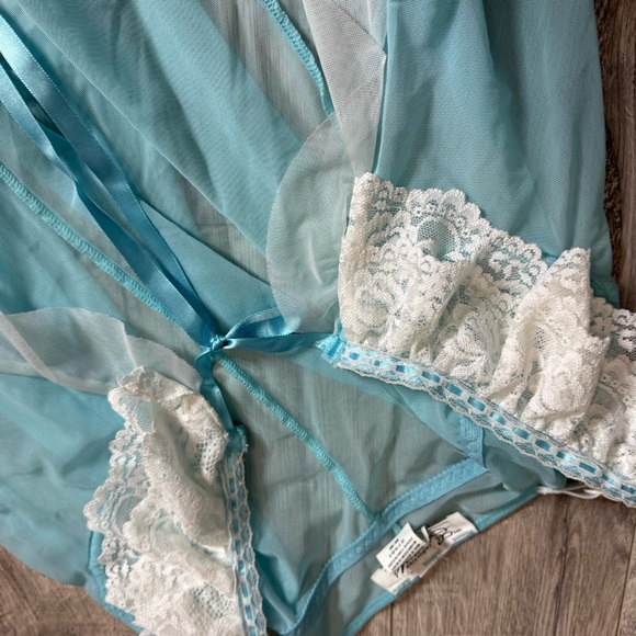 The escante collection 2 piece set babydoll top and thong corset lace up sexy - Picture 5 of 8